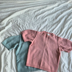 여성 니트 반팔 티셔츠 2벌 세트