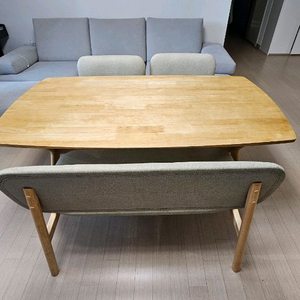 한샘포레 낮은 4인 식탁 1600(중고) + 의자세트(새상품) 이미지