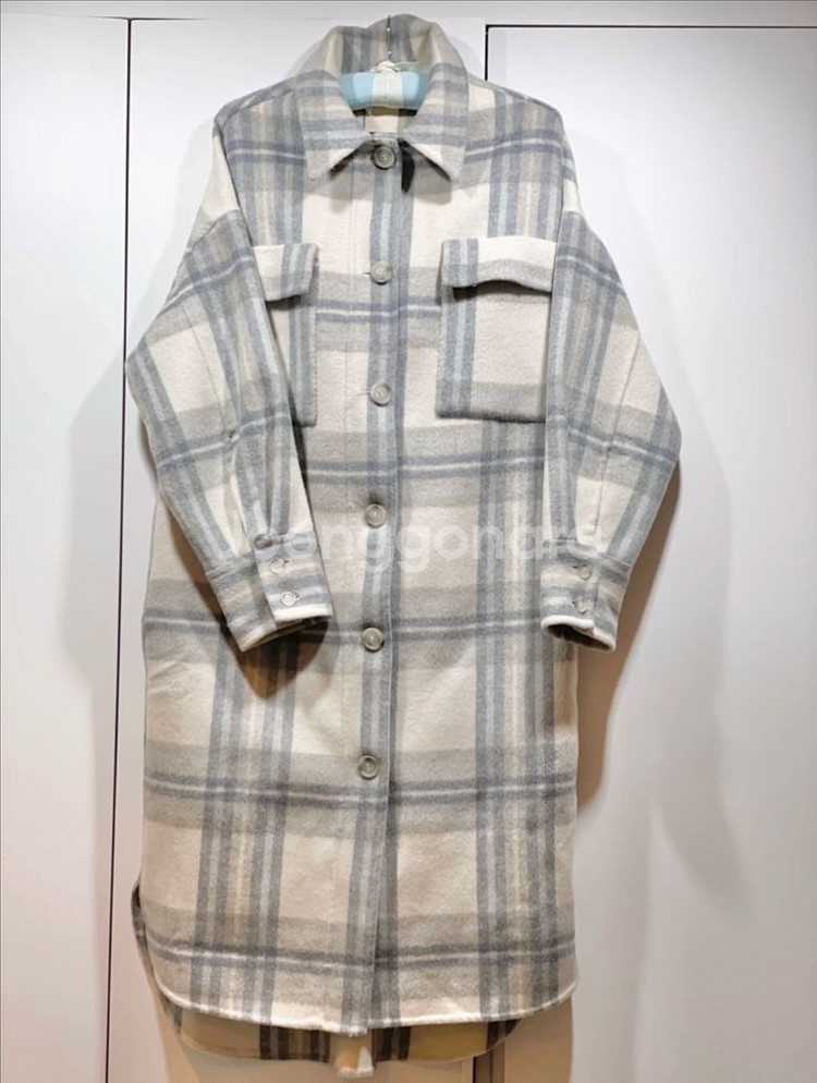 H&M 마랑맛 울블렌드 오버사이즈 롱코트 XS--6