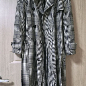 랄프로렌 로렌 벨트 트렌치코트 체크 하운드투스 자켓