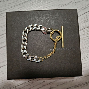 보테가베네타 골드 실버 체인 브레이슬릿 M