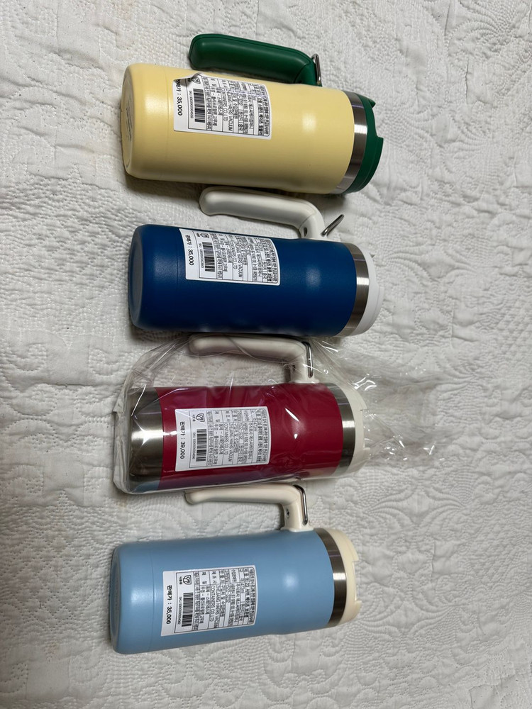 스타벅스 서머 옐로우 블루 레드 북미 밀리터리 스탠리 베이츠 보온병 텀블러 북미 이미지