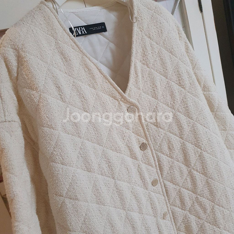 자라 트위드 패딩자켓/77--3