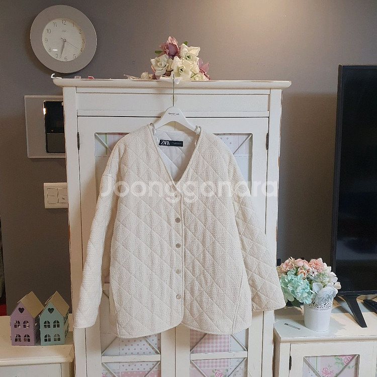 자라 트위드 패딩자켓/77--0