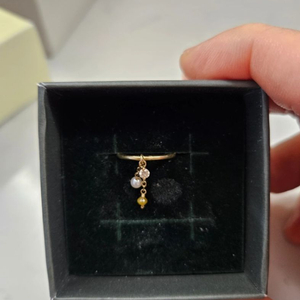 14k 골드 달랑이 다이아 반지