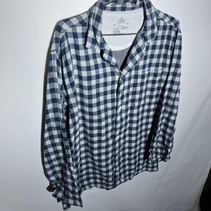 L-XL)무인양품 린넨 혼방 체크셔츠 잠옷