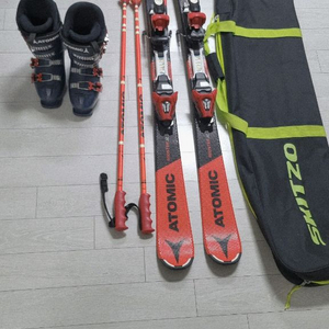 아토믹 주니어 스키 플레이트+부츠+폴 세트판매