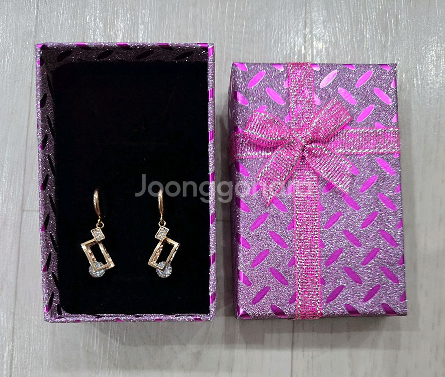 14k 핑크골드 드롭귀걸이 3.28g 무료배송--4