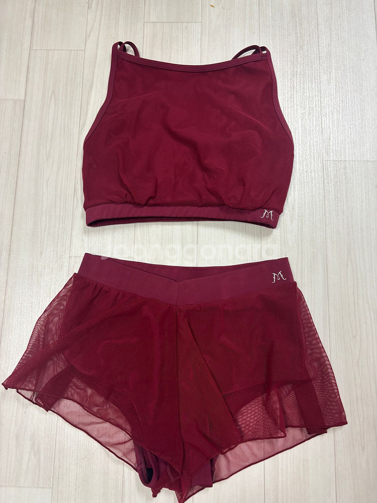 미뉴엣 폴웨어 쉬쉬스커트 세트 버건디 S--0