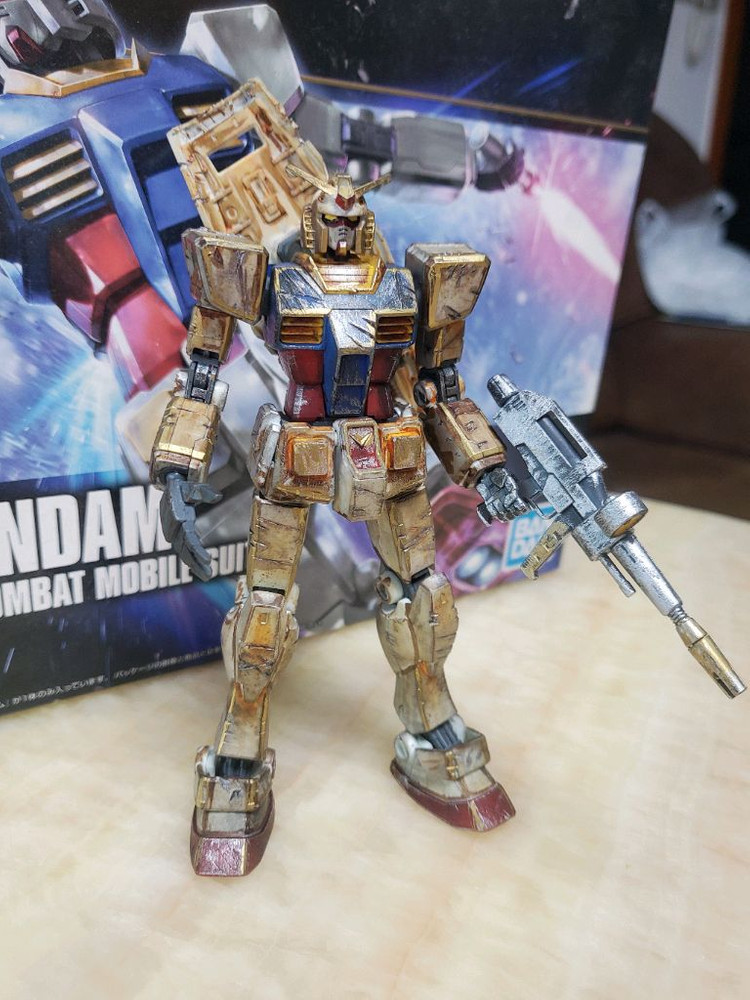 HGUC RX-78 퍼스트 건담 데미지 웨더링 도색완성작 판매--1
