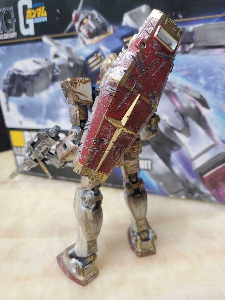 HGUC RX-78 퍼스트 건담 데미지 웨더링 도색완성작 판매--5