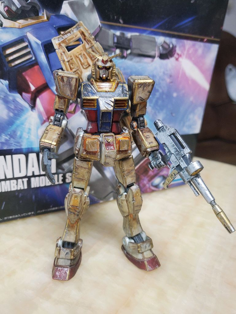 HGUC RX-78 퍼스트 건담 데미지 웨더링 도색완성작 판매--4
