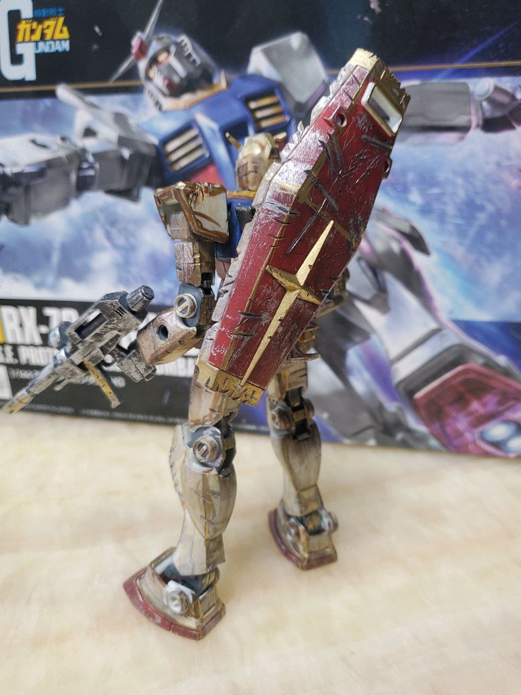 HGUC RX-78 퍼스트 건담 데미지 웨더링 도색완성작 판매--6