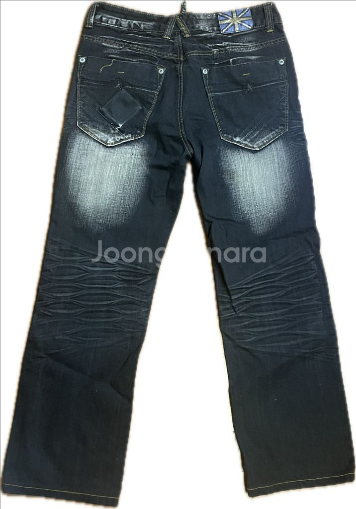 ALL BLACKS 새상품 남성 빈티지 워싱 데님 청바지 30사이즈 블랙 새상품--1