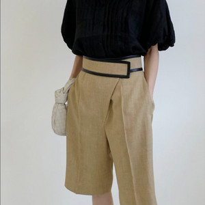 레디투웨어 R2W 벨크로 크롭 트라우저 린넨 팬츠 반바지 버뮤다 올드셀린 레투 이미지