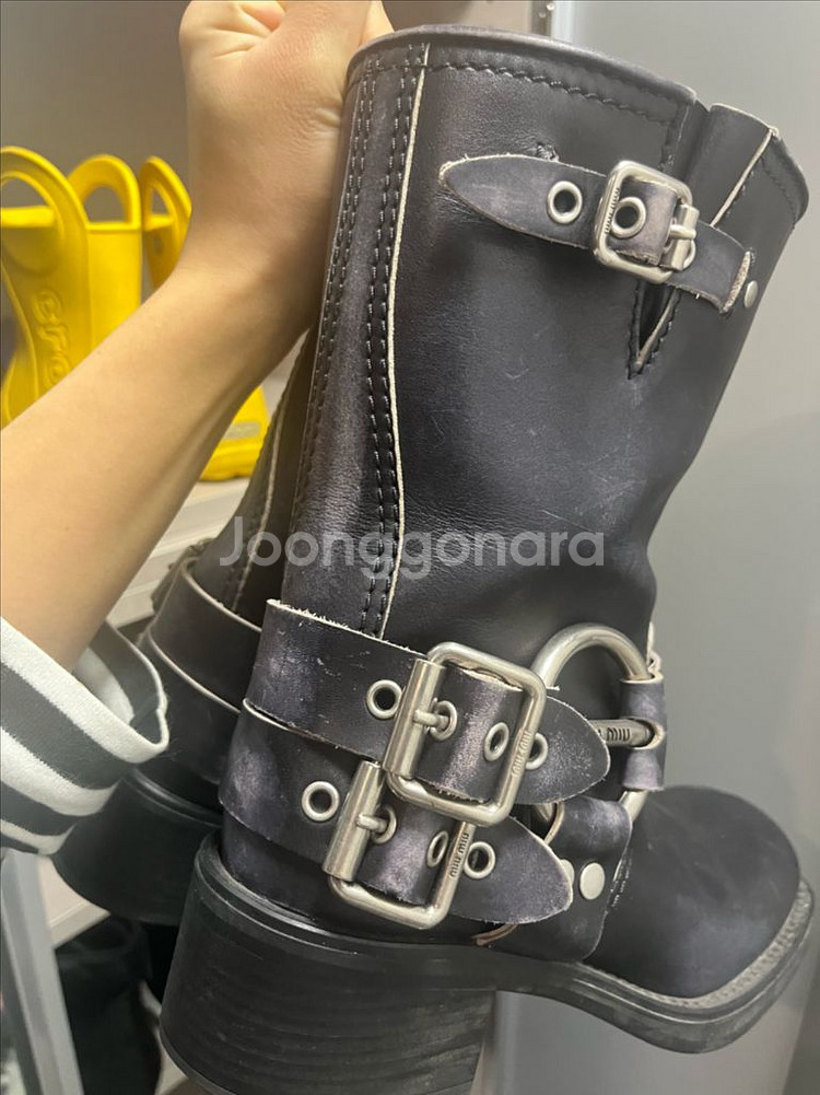 미우미우 바이커부츠 미들부츠--3