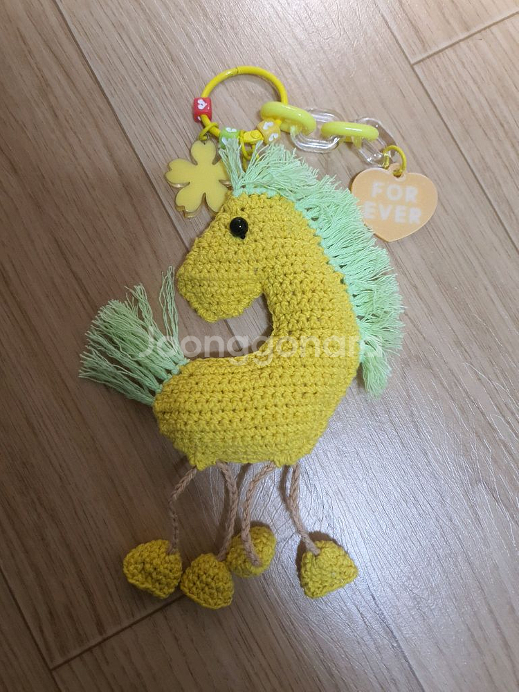 핸드메이드 손뜨개 동물 말 키링 열쇠고리 인형--2