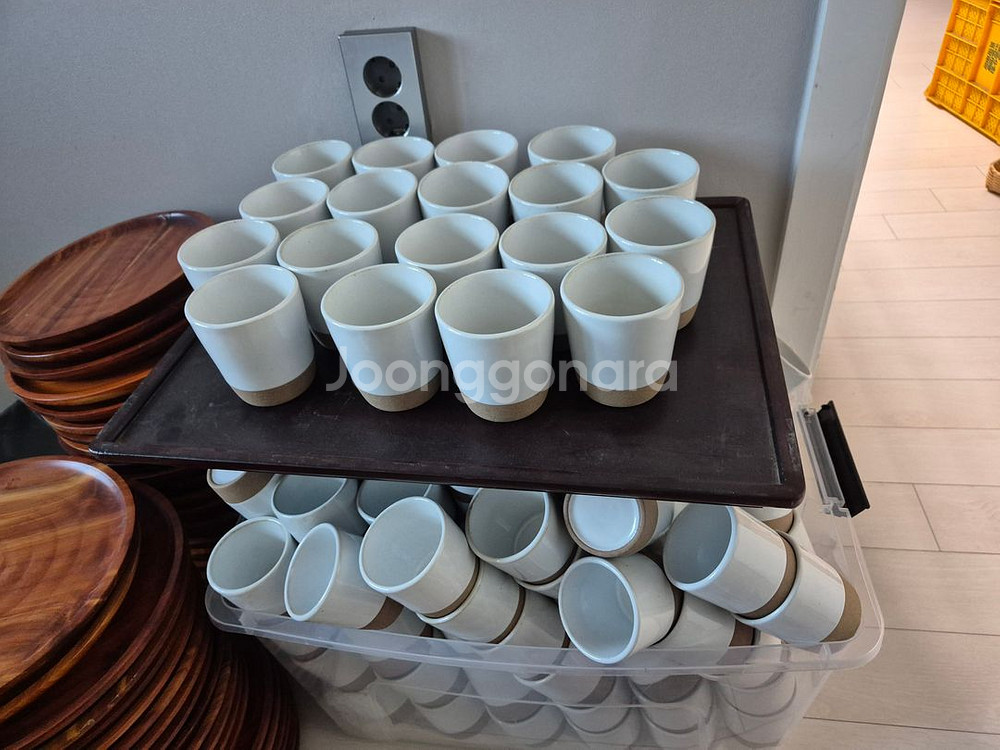 도자기컵 세라믹컵 브이물컴 레스토랑 카페 한정식 라탄--2