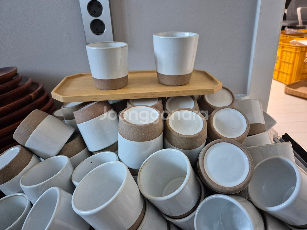 도자기컵 세라믹컵 브이물컴 레스토랑 카페 한정식 라탄--1
