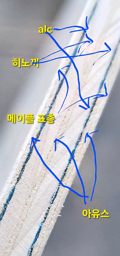 주문제작)9겹 특주라켓 FL ST히노키2심재+2alc제작2주무게지정가능각인무료완성사진드림울림이거의없고 팍팍꽂히는 파 이미지