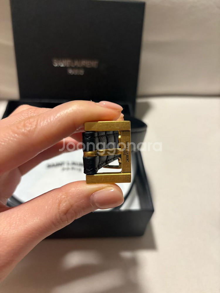 생로랑 벨트 금장 모노그램 95사이즈--1