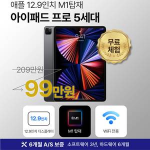 [6개월 보증] 애플 아이패드 프로 5세대 256GB WiFI전용 12.9인치 스페이스 그레이 M1 풀박스