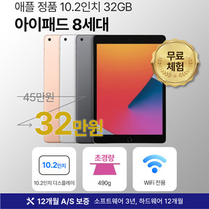 [12개월 보증] 애플 아이패드 8세대 32GB WIFI전용 10.2인치 실버