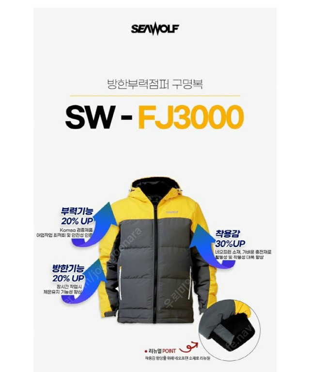 싸울프 방한부력점퍼 구명복 SW-FJ3000 이미지