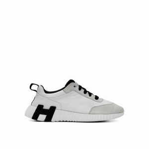 [38] 에르메스 여성 바운싱 카프스킨 스웨이드 스니커즈 블랑 누아