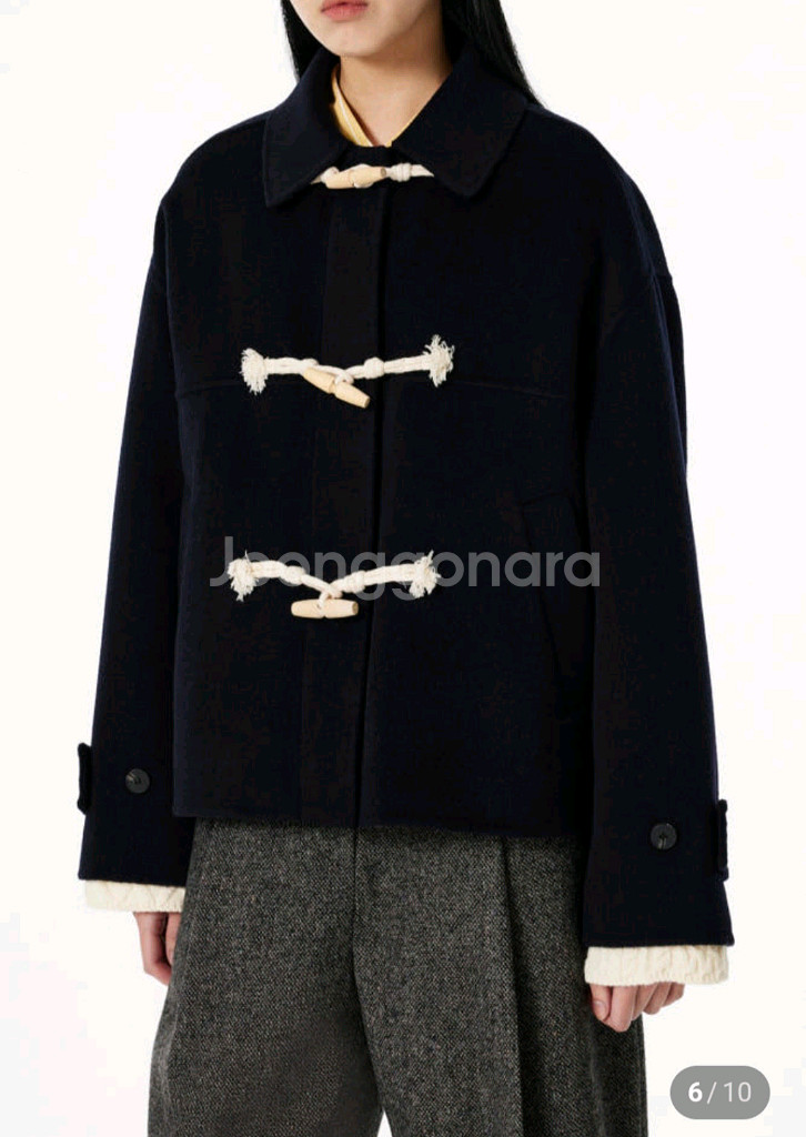 톰보이 여성 코트 하프코트 토글 더플코트--0