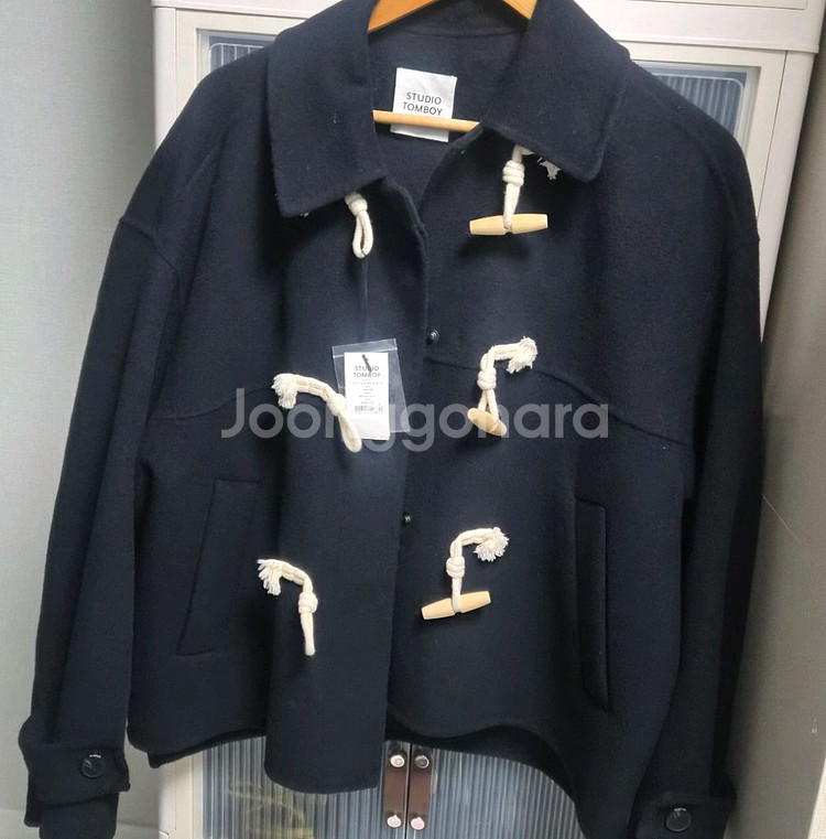 톰보이 여성 코트 하프코트 토글 더플코트--2