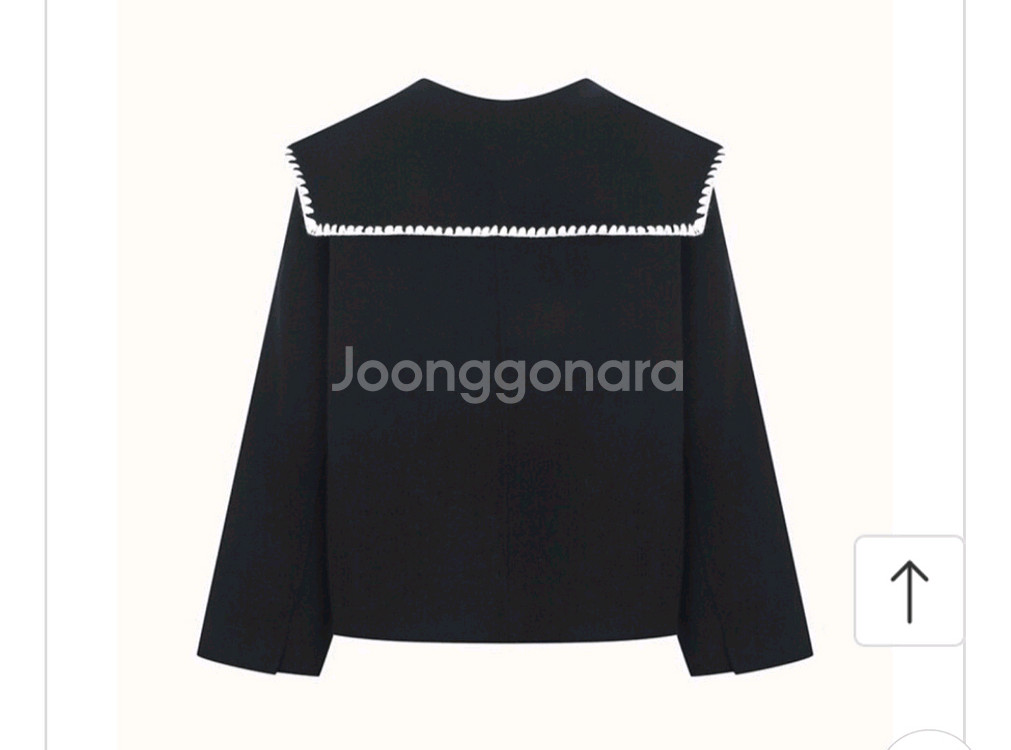 나이스클랍 보브 지컷 쥬크 세일러 배색 자수 여성 하프 코트 자켓 나이스크랍--2