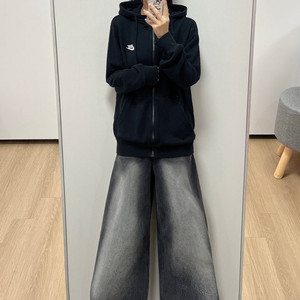 나이키 자수로고 블랙 후드집업