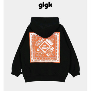 glgk 하이브로우 반다나 후드 티셔츠 블랙160 이미지
