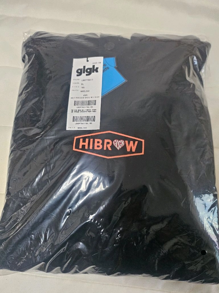 glgk 하이브로우 반다나 후드 티셔츠 블랙160 이미지