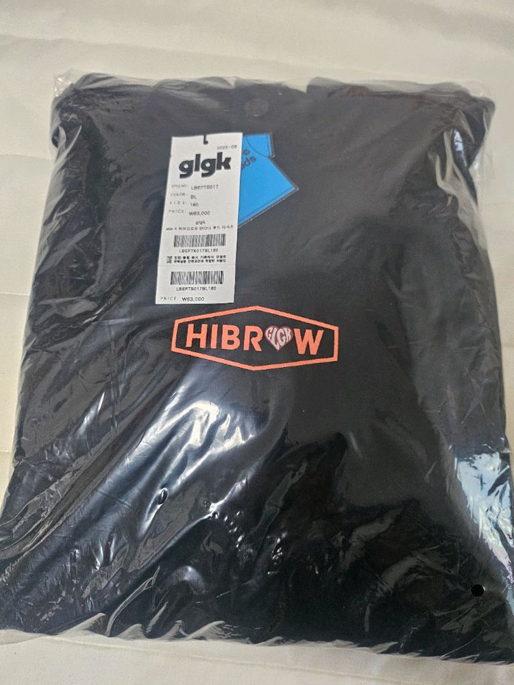 glgk 하이브로우 반다나 후드 티셔츠 블랙160 이미지