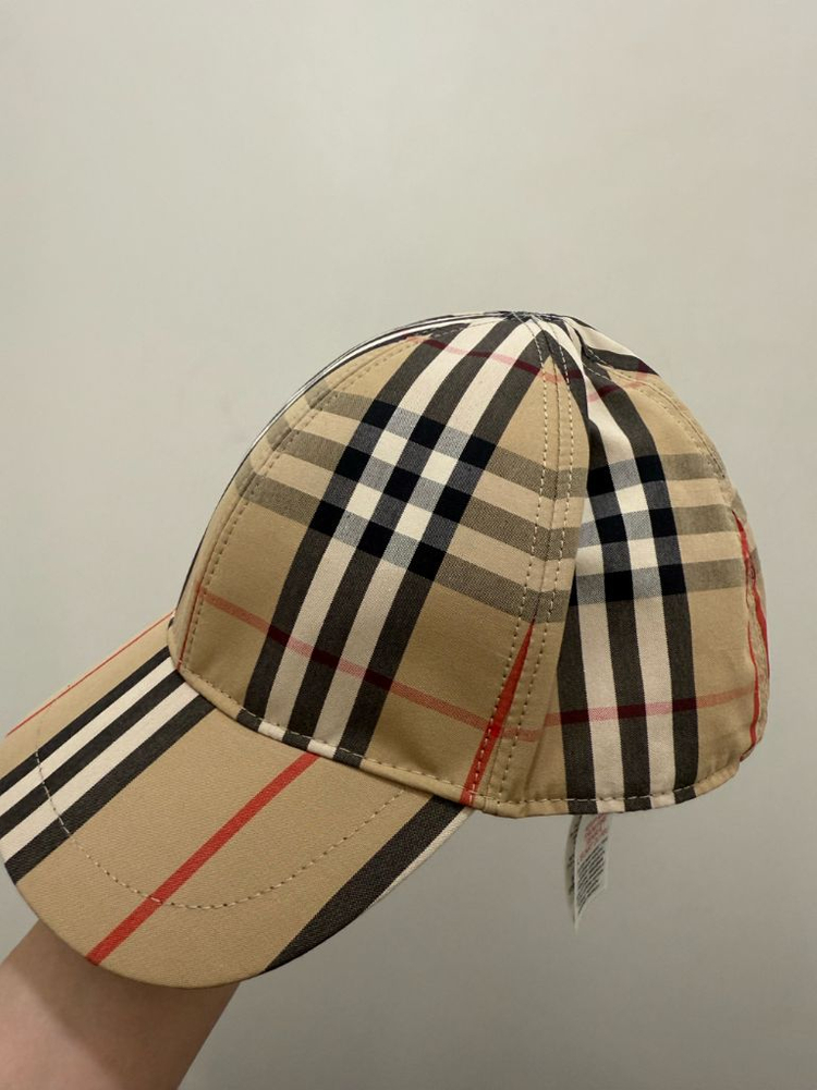 버버리 키즈 체크 캡모자--1
