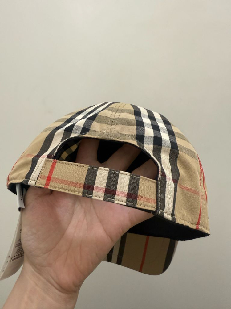 버버리 키즈 체크 캡모자--2
