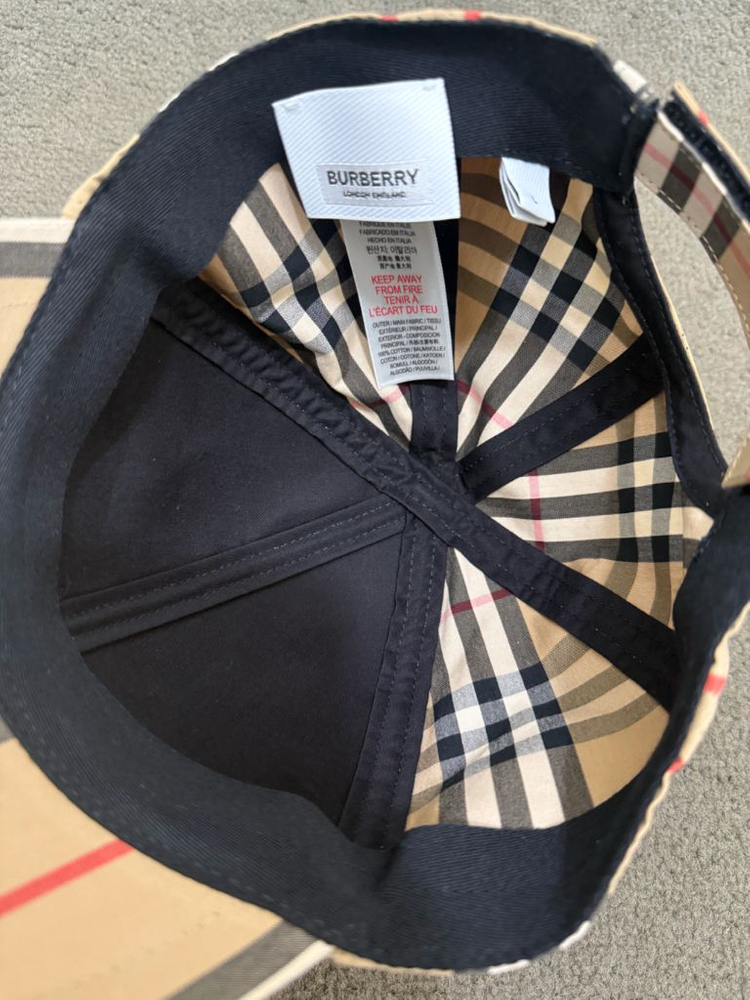 버버리 키즈 체크 캡모자--3