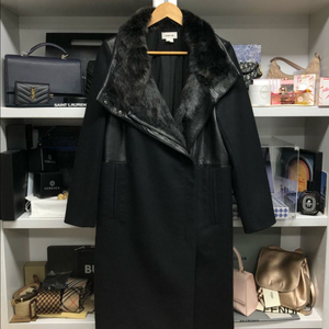 [HELMUT LANG] 헬무트랭 블랙컬러 리얼퍼 코트