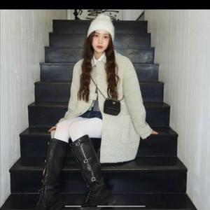 마론에디션 크림 멜란지 알파카 하프 코트 이미지