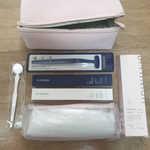 닥터미니쉬 파우치세트 구강케어 여행 패키지 미개봉 칫솔 파우치 치약 혀클리너 치아거울