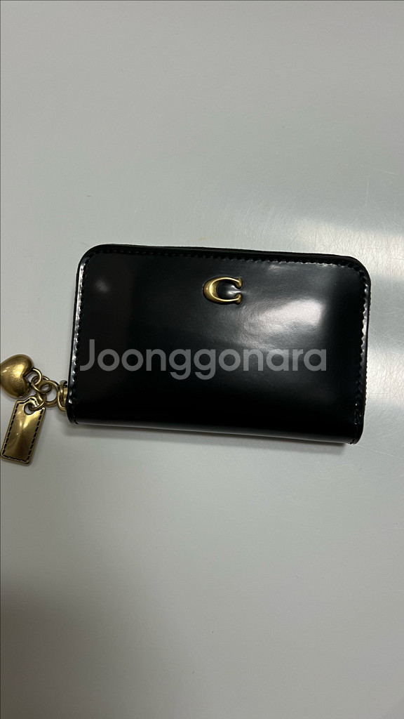코치 레더 지퍼 카드지갑--0