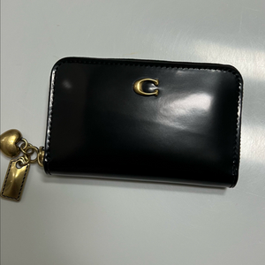 코치 레더 지퍼 카드지갑
