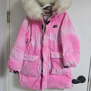 뉴발란스 키즈 핑크 구스 양면 패딩 140 이미지