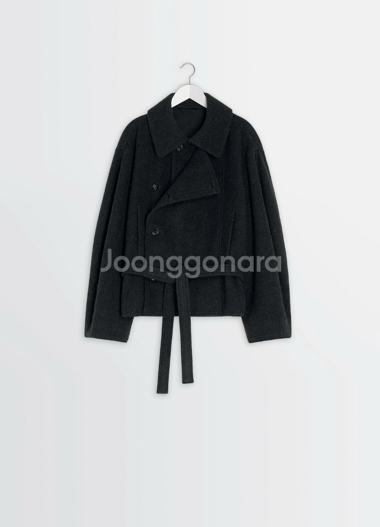 르메르 숏 알파카 배스로브 코트 블랙 32 새상품--1