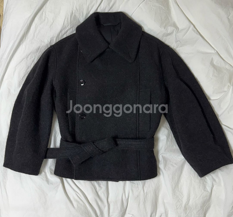 르메르 숏 알파카 배스로브 코트 블랙 32 새상품--2