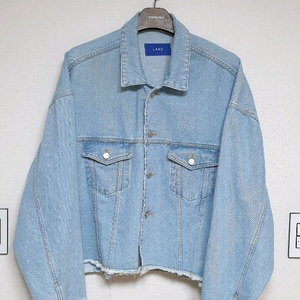 LANE 남성 연청 숏 데님 커팅 크롭 자켓 F