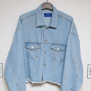 LANE 남성 연청 숏 데님 커팅 크롭 자켓 F