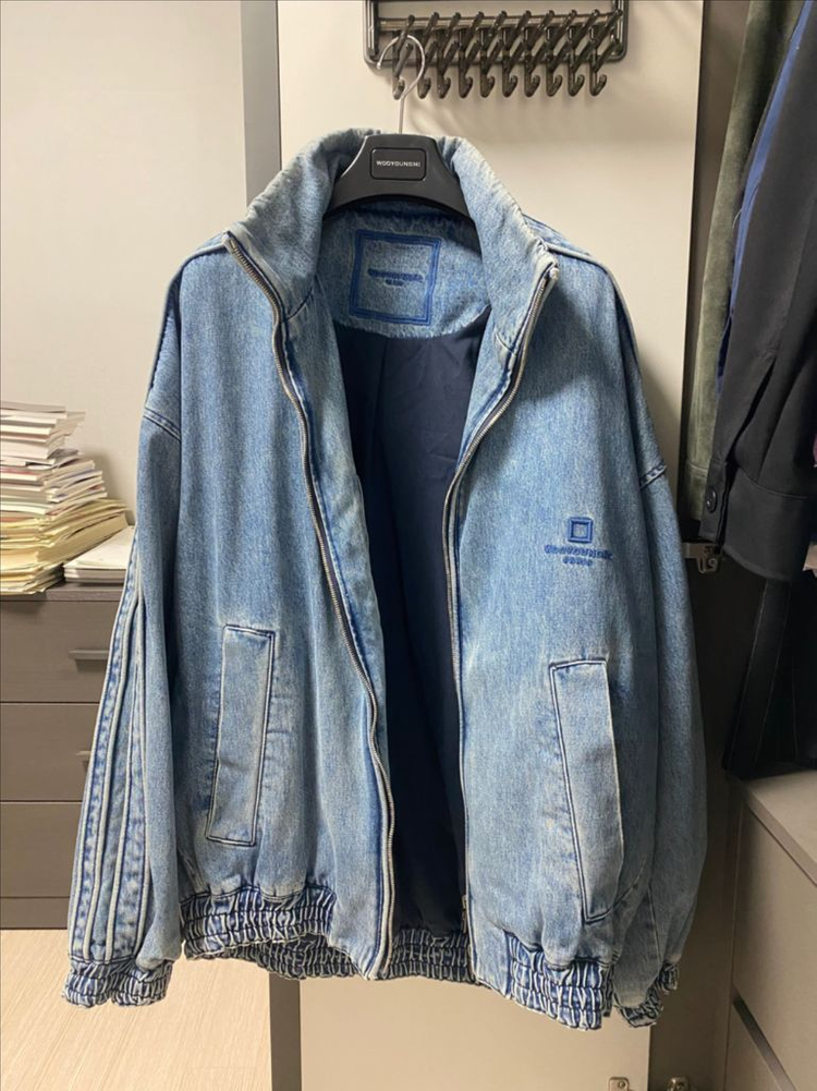 우영미 24FW 데님 트랙수트 자켓 블루 [46] 이미지